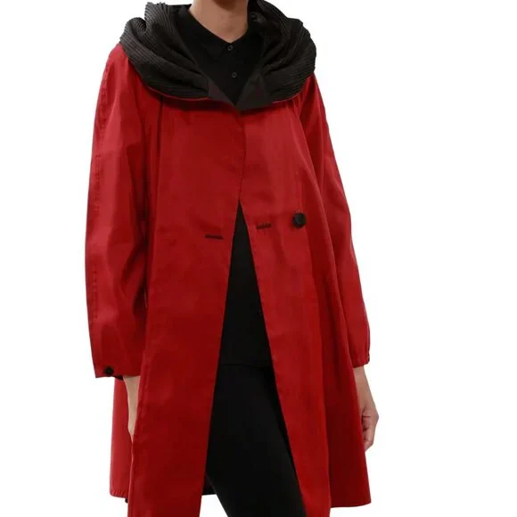 Mycra Pac Donatella Reversible Rain Jacket Hood Brown/Orange SZ 0-Petite US 6-8 - Picture 14 of 16